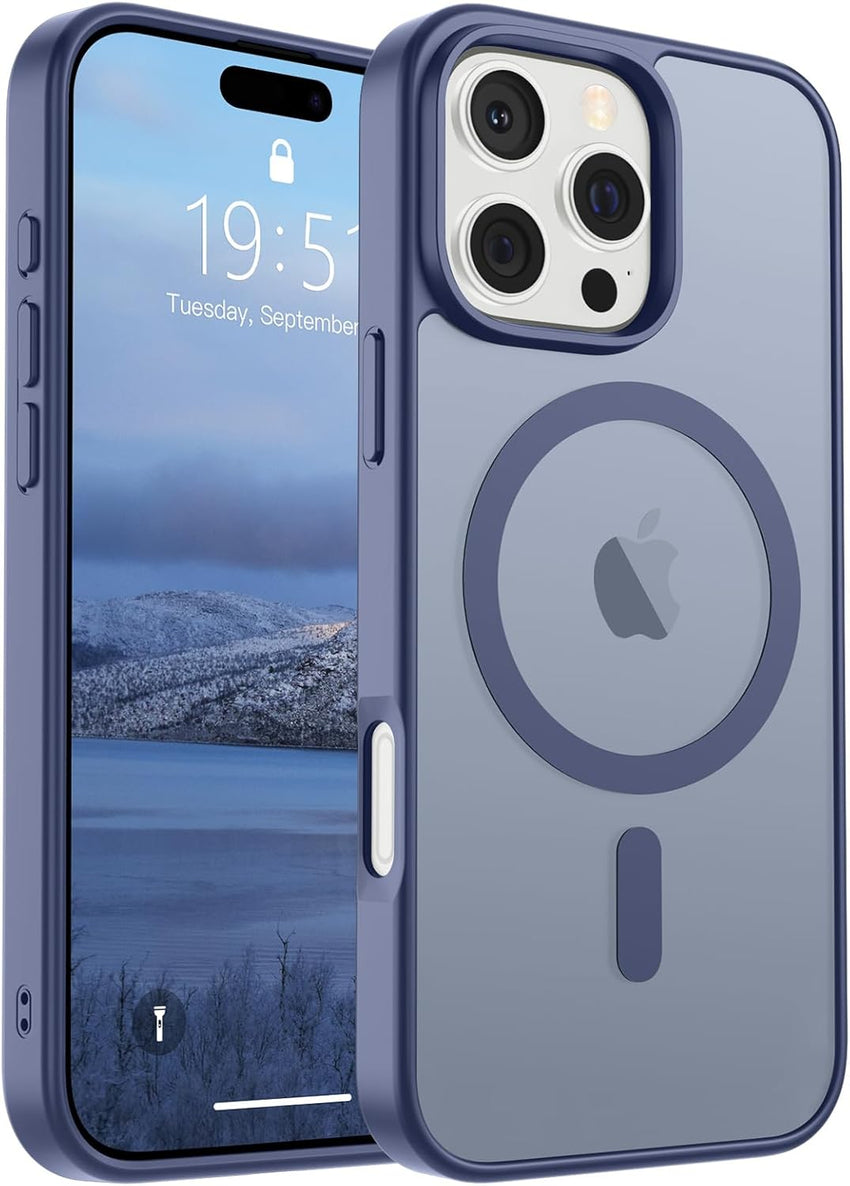 SUPFINE Magnetic for iPhone 14 Case & iPhone 13 Case (Compatible with MagSafe)(Military Grade Drop Protection) Translucent Matte Shockproof Phone Cover,Black - 7DAY'S