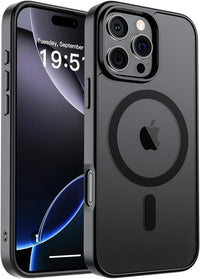 SUPFINE Magnetic for iPhone 14 Case & iPhone 13 Case (Compatible with MagSafe)(Military Grade Drop Protection) Translucent Matte Shockproof Phone Cover,Black - 7DAY'S