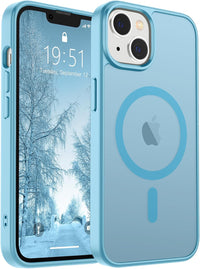SUPFINE Magnetic for iPhone 14 Case & iPhone 13 Case (Compatible with MagSafe)(Military Grade Drop Protection) Translucent Matte Shockproof Phone Cover,Black - 7DAY'S