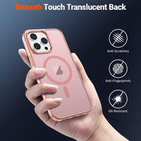 SUPFINE Magnetic for iPhone 14 Pro Case (Compatible with MagSafe) (Military Grade Drop Protection) Slim Translucent Matte Shockproof with Anti - Fingerprint Phone Case,Pink - 7DAY'S