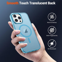 SUPFINE Magnetic for iPhone 14 Pro Max Case (Compatible with MagSafe) (Military Grade Drop Protection) Slim Translucent Matte Shockproof with Anti - Fingerprint Phone Case,Light Blue - 7DAY'S
