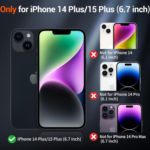 SUPFINE Magnetic for iPhone 15 Plus Case & iPhone 14 Plus Case(Compatible with MagSafe) (Military Grade Drop Protection) Slim Translucent Shockproof with Anti - Fingerprint Phone Case,Deep Blue - 7DAY'S