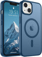 SUPFINE Magnetic for iPhone 15 Plus Case & iPhone 14 Plus Case(Compatible with MagSafe) (Military Grade Drop Protection) Slim Translucent Shockproof with Anti - Fingerprint Phone Case,Deep Blue - 7DAY'S