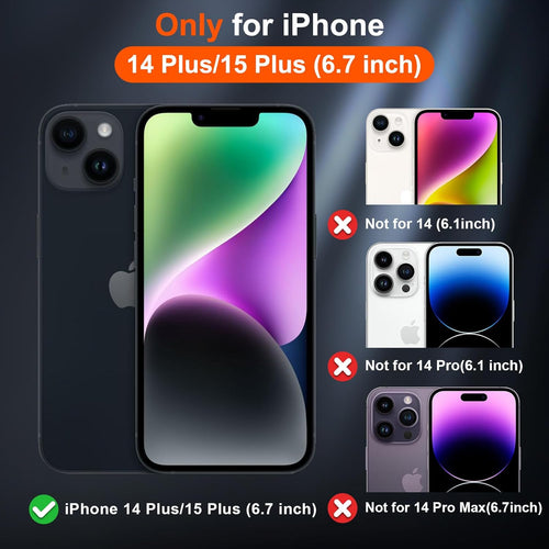 SUPFINE Magnetic for iPhone 15 Plus Case & iPhone 14 Plus Case(Compatible with MagSafe)(10 FT Military Grade Drop Protection) Slim Translucent Shockproof Phone Case,Forest Green - 7DAY'S