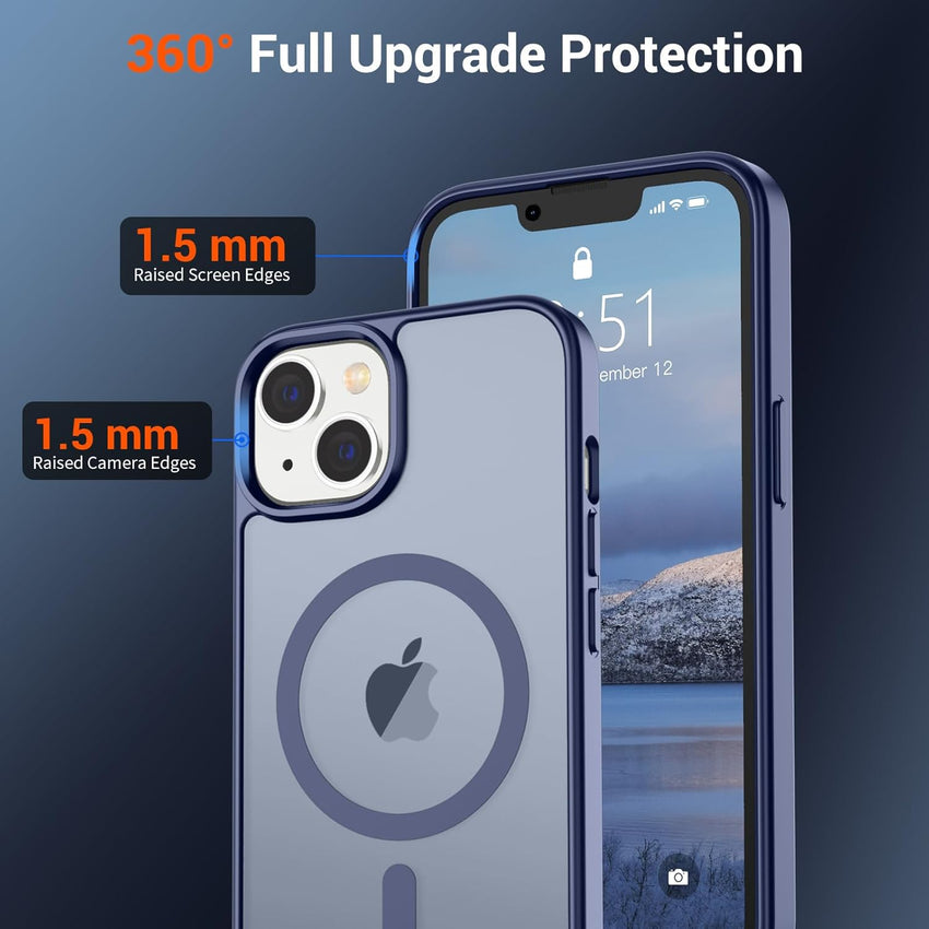 SUPFINE Magnetic for iPhone 15 Plus Case & iPhone 14 Plus Case(Compatible with MagSafe)(Military Grade Drop Protection) Slim Translucent with Anti - Fingerprint Phone Case,Lavender Gray - 7DAY'S