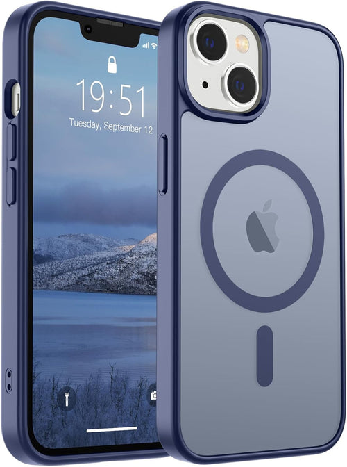 iPhone 15 Plus Case & iPhone 14 Plus Case(Compatible with MagSafe)(Military Grade Drop Protection) Slim Translucent with Anti-Fingerprint Phone Case,Lavender Gray