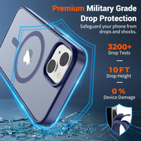SUPFINE Magnetic for iPhone 15 Plus Case & iPhone 14 Plus Case(Compatible with MagSafe)(Military Grade Drop Protection) Slim Translucent with Anti - Fingerprint Phone Case,Lavender Gray - 7DAY'S