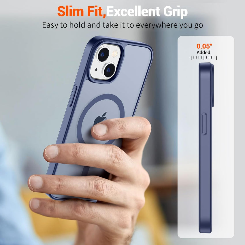SUPFINE Magnetic for iPhone 15 Plus Case & iPhone 14 Plus Case(Compatible with MagSafe)(Military Grade Drop Protection) Slim Translucent with Anti - Fingerprint Phone Case,Lavender Gray - 7DAY'S