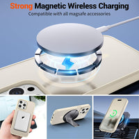 SUPFINE Magnetic for iPhone 15 Pro Case (Compatible with MagSafe) (Military Grade Drop Protection) Slim Translucent Matte Shockproof with Anti - Fingerprint Phone Case,Antique White - 7DAY'S