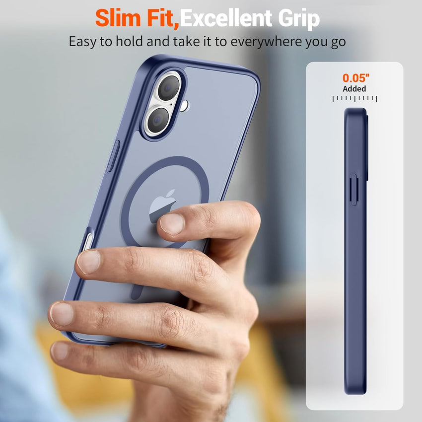 SUPFINE Magnetic for iPhone 16 Plus Case(Compatible with MagSafe) (Military Grade Drop Protection) Slim Translucent Matte Shockproof with Anti - Fingerprint Phone Case,Lavender Gray - 7DAY'S
