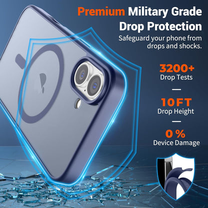 SUPFINE Magnetic for iPhone 16 Plus Case(Compatible with MagSafe) (Military Grade Drop Protection) Slim Translucent Matte Shockproof with Anti - Fingerprint Phone Case,Lavender Gray - 7DAY'S