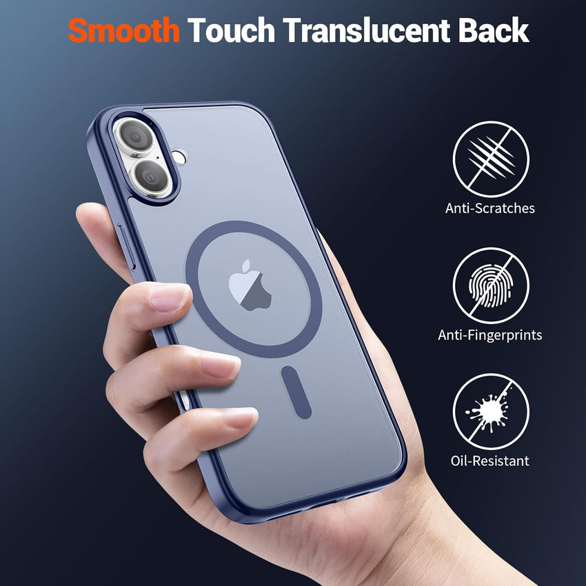 SUPFINE Magnetic for iPhone 16 Plus Case(Compatible with MagSafe) (Military Grade Drop Protection) Slim Translucent Matte Shockproof with Anti - Fingerprint Phone Case,Lavender Gray - 7DAY'S