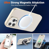SUPFINE Magnetic for iPhone 16 Pro Case (Compatible with MagSafe) (Military Grade Drop Protection) Slim Translucent Matte Shockproof with Anti - Fingerprint Phone Case,Antique White - 7DAY'S