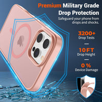 SUPFINE Magnetic for iPhone 16 Pro Case (Compatible with MagSafe) (Military Grade Drop Protection) Slim Translucent Matte Shockproof with Anti - Fingerprint Phone Case,Pink - 7DAY'S