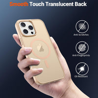 SUPFINE Magnetic for iPhone 16 Pro Case (Compatible with MagSafe) (Military Grade Drop Protection) Slim Translucent Matte Shockproof with Anti - Fingerprint Phone Case,Sand Pink - 7DAY'S