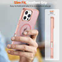 SUPFINE Magnetic for iPhone 16 Pro Case (Compatible with MagSafe) (Military Grade Drop Protection) Slim Translucent Matte Shockproof with Anti - Fingerprint Phone Case,Pink - 7DAY'S