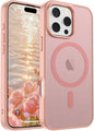 SUPFINE Magnetic for iPhone 16 Pro Case (Compatible with MagSafe) (Military Grade Drop Protection) Slim Translucent Matte Shockproof with Anti - Fingerprint Phone Case,Pink - 7DAY'S