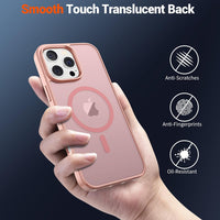 SUPFINE Magnetic for iPhone 16 Pro Case (Compatible with MagSafe) (Military Grade Drop Protection) Slim Translucent Matte Shockproof with Anti - Fingerprint Phone Case,Pink - 7DAY'S