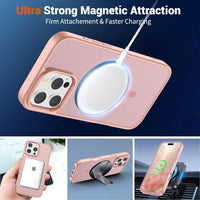 SUPFINE Magnetic for iPhone 16 Pro Case (Compatible with MagSafe) (Military Grade Drop Protection) Slim Translucent Matte Shockproof with Anti - Fingerprint Phone Case,Pink - 7DAY'S
