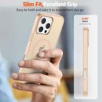 SUPFINE Magnetic for iPhone 16 Pro Case (Compatible with MagSafe) (Military Grade Drop Protection) Slim Translucent Matte Shockproof with Anti - Fingerprint Phone Case,Sand Pink - 7DAY'S