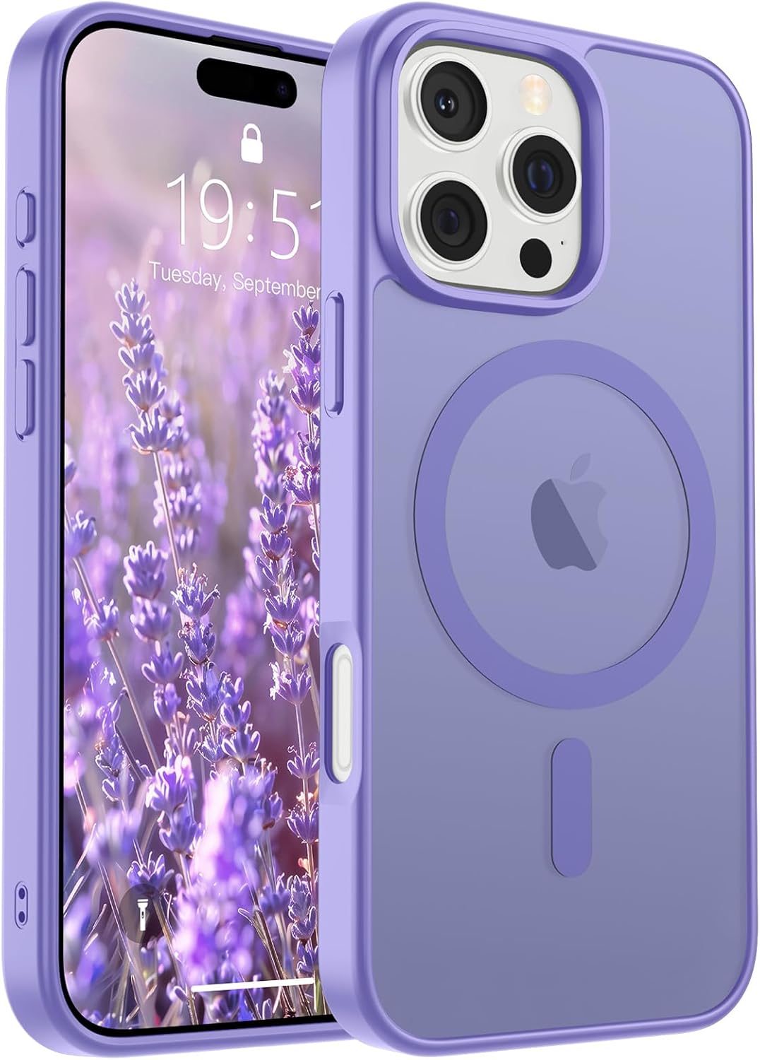 SUPFINE Magnetic for iPhone 16 Pro Max Case (Compatible with MagSafe) (Military Grade Drop Protection) Slim Translucent Matte Shockproof with Anti - Fingerprint Phone Case,Purple - 7DAY'S