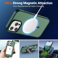 SUPFINE Magnetic for iPhone 16 Pro Max Case (Compatible with MagSafe) (Military Grade Drop Protection) Slim Translucent Matte Shockproof with Anti - Fingerprint Phone Case,Forest Green - 7DAY'S