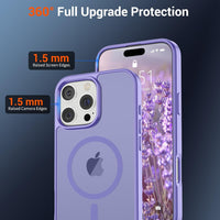 SUPFINE Magnetic for iPhone 16 Pro Max Case (Compatible with MagSafe) (Military Grade Drop Protection) Slim Translucent Matte Shockproof with Anti - Fingerprint Phone Case,Purple - 7DAY'S