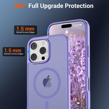 SUPFINE Magnetic for iPhone 16 Pro Max Case (Compatible with MagSafe) (Military Grade Drop Protection) Slim Translucent Matte Shockproof with Anti - Fingerprint Phone Case,Purple - 7DAY'S