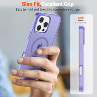 SUPFINE Magnetic for iPhone 16 Pro Max Case (Compatible with MagSafe) (Military Grade Drop Protection) Slim Translucent Matte Shockproof with Anti - Fingerprint Phone Case,Purple - 7DAY'S