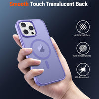 SUPFINE Magnetic for iPhone 16 Pro Max Case (Compatible with MagSafe) (Military Grade Drop Protection) Slim Translucent Matte Shockproof with Anti - Fingerprint Phone Case,Purple - 7DAY'S