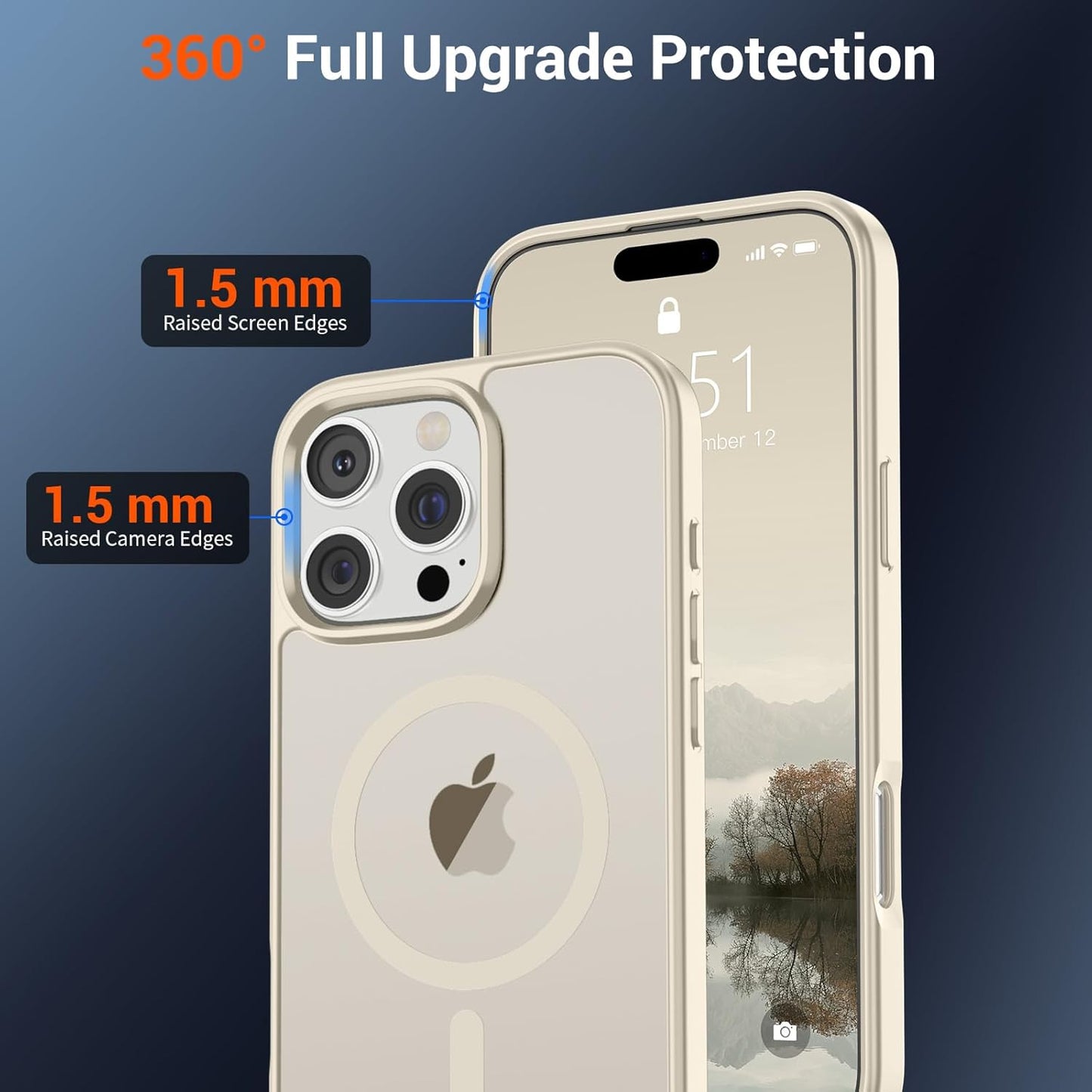 SUPFINE Magnetic for iPhone 16 Pro Max Case (Compatible with MagSafe) (Military Grade Drop Protection) Slim Translucent Matte Shockproof with Anti - Fingerprint Phone Case,Antique White - 7DAY'S