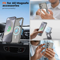 SUPFINE Magnetic for Samsung Galaxy S24 Plus Case / S25 Plus Case(Compatible with MagSafe) (Military Grade Drop Protection) Slim Translucent Shockproof Phone Case,Black - 7DAY'S