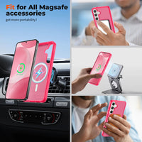SUPFINE Magnetic for Samsung Galaxy S24 Plus Case / S25 Plus Case(Compatible with MagSafe) (Military Grade Drop Protection) Slim Translucent Shockproof Phone Case,Black - 7DAY'S