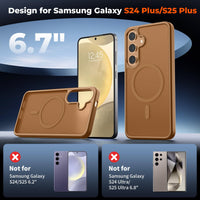 SUPFINE Magnetic for Samsung Galaxy S24 Plus Case / S25 Plus Case(Compatible with MagSafe) (Military Grade Drop Protection) Slim Translucent Shockproof Phone Case,Black - 7DAY'S