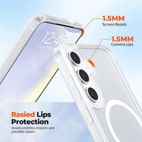 SUPFINE Magnetic for Samsung Galaxy S24 Plus Case / S25 Plus Case(Compatible with MagSafe) (Military Grade Drop Protection) Slim Translucent Shockproof Phone Case,Black - 7DAY'S