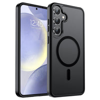 SUPFINE Magnetic for Samsung Galaxy S24 Plus Case / S25 Plus Case(Compatible with MagSafe) (Military Grade Drop Protection) Slim Translucent Shockproof Phone Case,Black - 7DAY'S