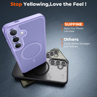 SUPFINE Magnetic for Samsung Galaxy S24 Plus Case / S25 Plus Case(Compatible with MagSafe) (Military Grade Drop Protection) Slim Translucent Shockproof Phone Case,Black - 7DAY'S