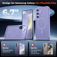 SUPFINE Magnetic for Samsung Galaxy S24 Plus Case / S25 Plus Case(Compatible with MagSafe) (Military Grade Drop Protection) Slim Translucent Shockproof Phone Case,Black - 7DAY'S