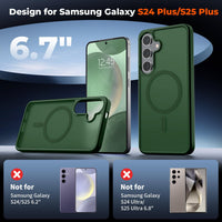 SUPFINE Magnetic for Samsung Galaxy S24 Plus Case / S25 Plus Case(Compatible with MagSafe) (Military Grade Drop Protection) Slim Translucent Shockproof Phone Case,Black - 7DAY'S