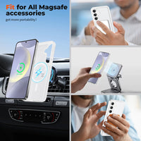 SUPFINE Magnetic for Samsung Galaxy S24 Plus Case / S25 Plus Case(Compatible with MagSafe) (Military Grade Drop Protection) Slim Translucent Shockproof Phone Case,Black - 7DAY'S