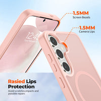 SUPFINE Magnetic for Samsung Galaxy S24 Plus Case / S25 Plus Case(Compatible with MagSafe) (Military Grade Drop Protection) Slim Translucent Shockproof Phone Case,Black - 7DAY'S