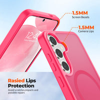 SUPFINE Magnetic for Samsung Galaxy S24 Plus Case / S25 Plus Case(Compatible with MagSafe) (Military Grade Drop Protection) Slim Translucent Shockproof Phone Case,Black - 7DAY'S