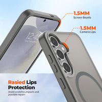 SUPFINE Magnetic for Samsung Galaxy S24 Plus Case / S25 Plus Case(Compatible with MagSafe) (Military Grade Drop Protection) Slim Translucent Shockproof Phone Case,Black - 7DAY'S