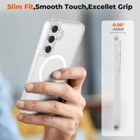 SUPFINE Magnetic for Samsung Galaxy S24 Plus Case / S25 Plus Case(Compatible with MagSafe) (Military Grade Drop Protection) Slim Translucent Shockproof Phone Case,Black - 7DAY'S
