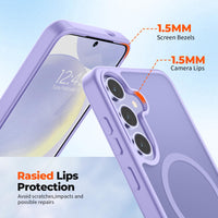 SUPFINE Magnetic for Samsung Galaxy S24 Plus Case / S25 Plus Case(Compatible with MagSafe) (Military Grade Drop Protection) Slim Translucent Shockproof Phone Case,Black - 7DAY'S