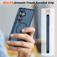 SUPFINE Magnetic for Samsung Galaxy S24 Plus Case / S25 Plus Case(Compatible with MagSafe) (Military Grade Drop Protection) Slim Translucent Shockproof Phone Case,Black - 7DAY'S