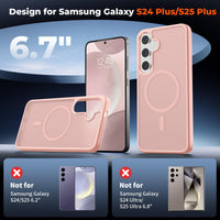 SUPFINE Magnetic for Samsung Galaxy S24 Plus Case / S25 Plus Case(Compatible with MagSafe) (Military Grade Drop Protection) Slim Translucent Shockproof Phone Case,Black - 7DAY'S