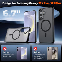 SUPFINE Magnetic for Samsung Galaxy S24 Plus Case / S25 Plus Case(Compatible with MagSafe) (Military Grade Drop Protection) Slim Translucent Shockproof Phone Case,Black - 7DAY'S