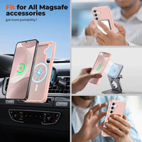 SUPFINE Magnetic for Samsung Galaxy S24 Plus Case / S25 Plus Case(Compatible with MagSafe) (Military Grade Drop Protection) Slim Translucent Shockproof Phone Case,Black - 7DAY'S