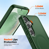 SUPFINE Magnetic for Samsung Galaxy S24 Plus Case / S25 Plus Case(Compatible with MagSafe) (Military Grade Drop Protection) Slim Translucent Shockproof Phone Case,Black - 7DAY'S